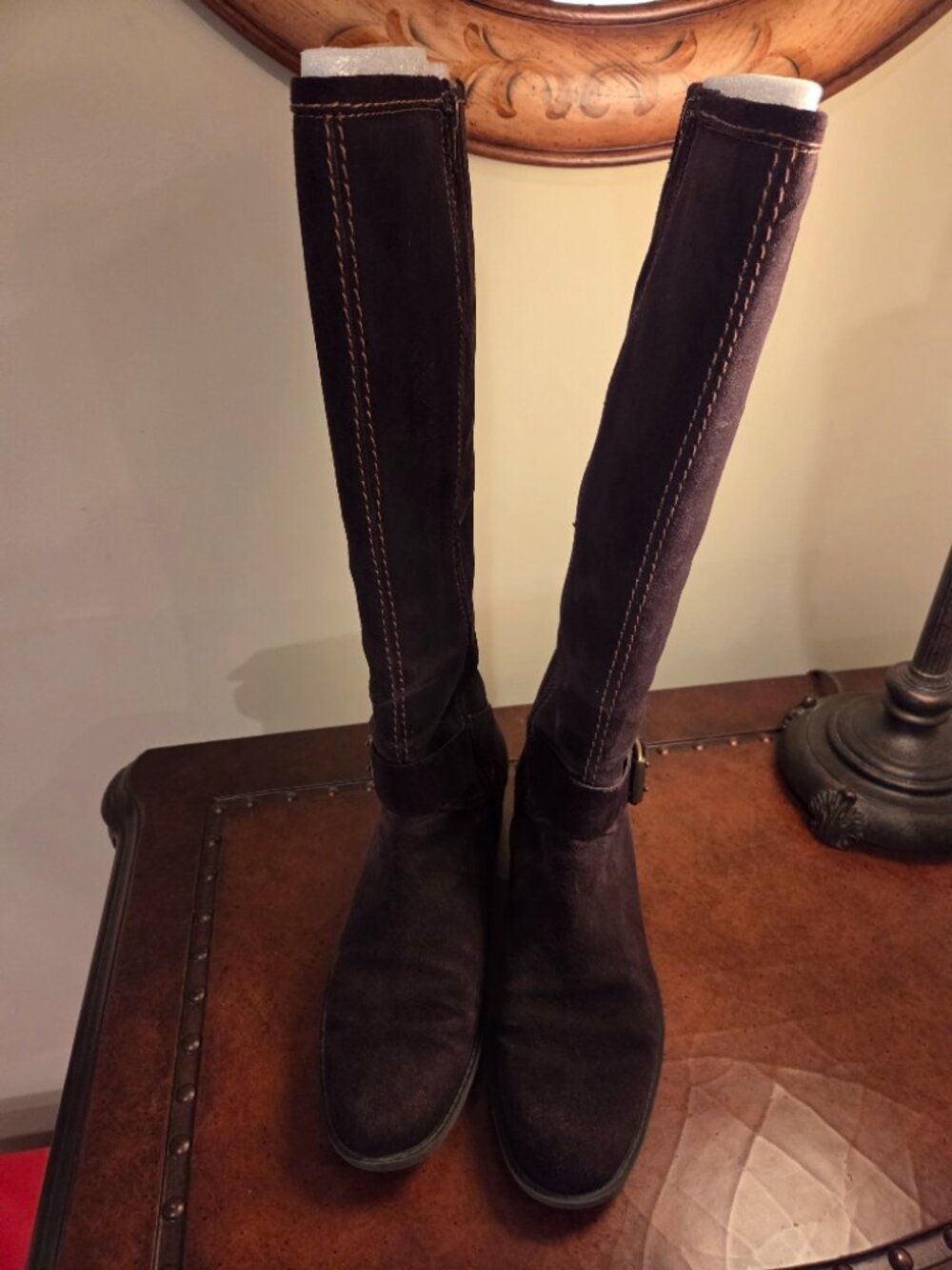 Easy Spirit Tall Brown Suede Riding Boot Size 8